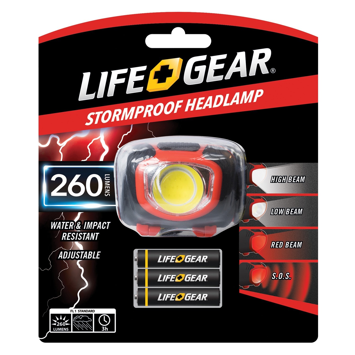 Life+Gear 41-3765 Stormproof 260-Lumen Headlamp 3 Life+Gear 41-3765 Stormproof 260-Lumen Headlamp - Image 3