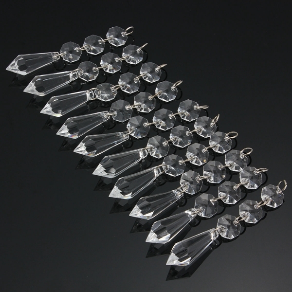 10 x Acrylic Crystal Beads Garland Chandelier Lamp Hanging Wedding Party Indoor Decor 2