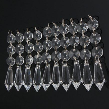 10 x Acrylic Crystal Beads Garland Chandelier Lamp Hanging Wedding Party Indoor Decor 2
