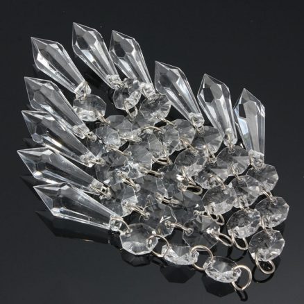 10 x Acrylic Crystal Beads Garland Chandelier Lamp Hanging Wedding Party Indoor Decor 3