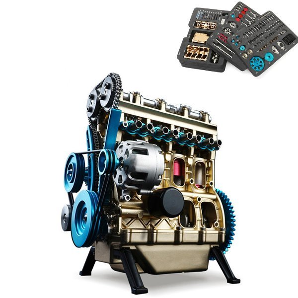 Teching V4 DM13 Four-Cylinder Stirling Engine Full Aluminum Alloy Model Collection 2