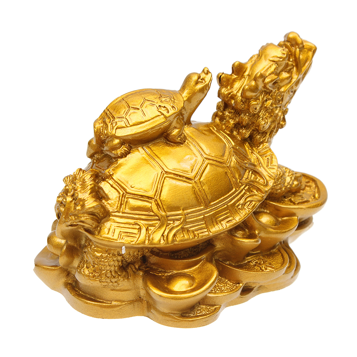 Resin Statue Decoration Feng Shui Dragon Turtle Tortoise Gold Coin Money Wealth Figurine 4 Resin Statue Decoration Feng Shui Dragon Turtle Tortoise Gold Coin Money Wealth Figurine - Image 4
