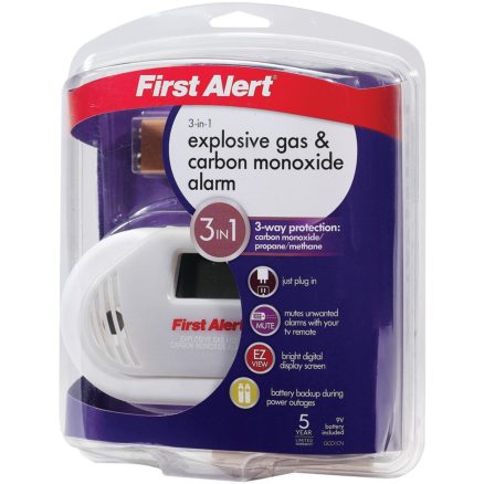 First Alert 1039760 3-in-1 Explosive Gas & Carbon Monoxide Alarm 3