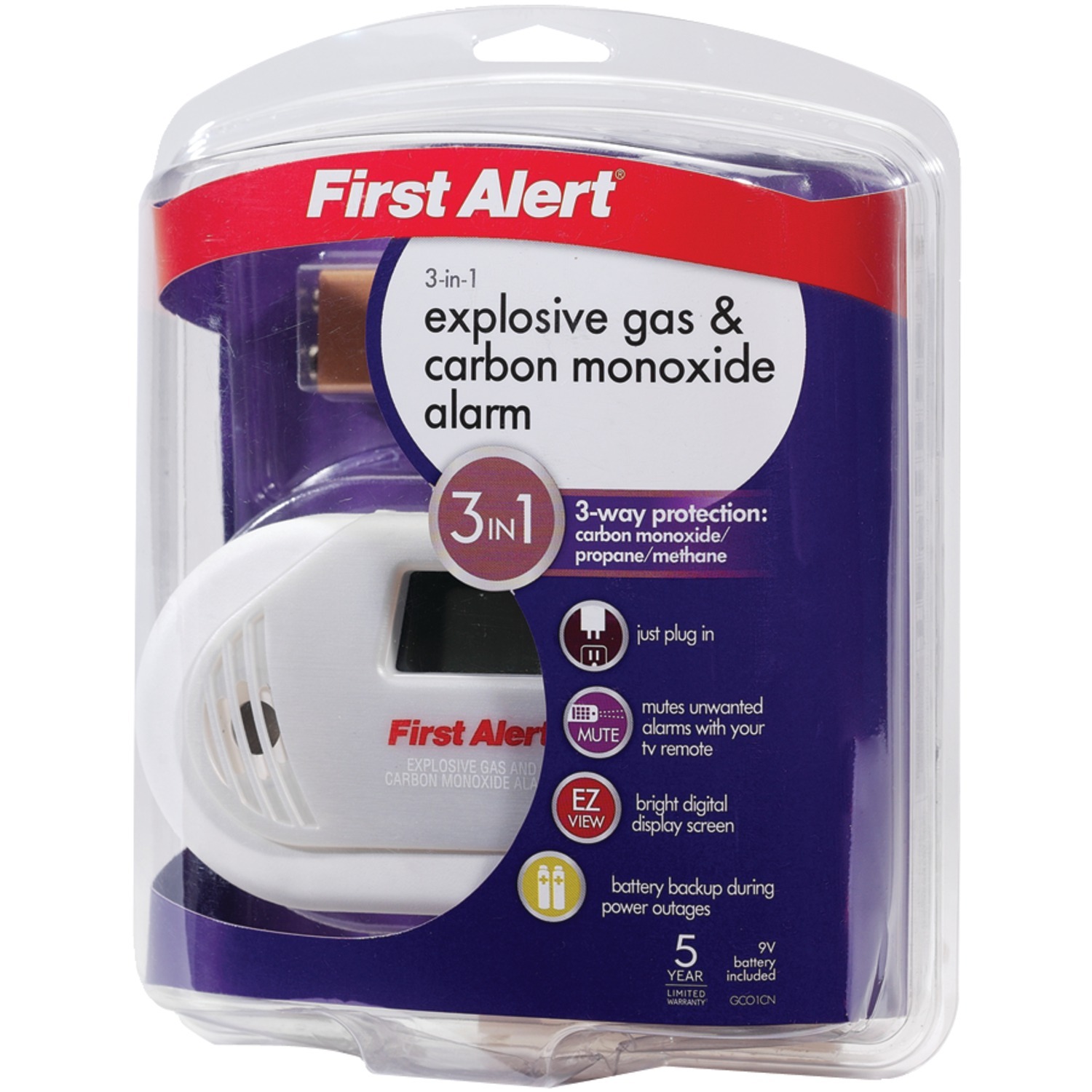 First Alert 1039760 3-in-1 Explosive Gas & Carbon Monoxide Alarm 3 First Alert 1039760 3-in-1 Explosive Gas & Carbon Monoxide Alarm - Image 3
