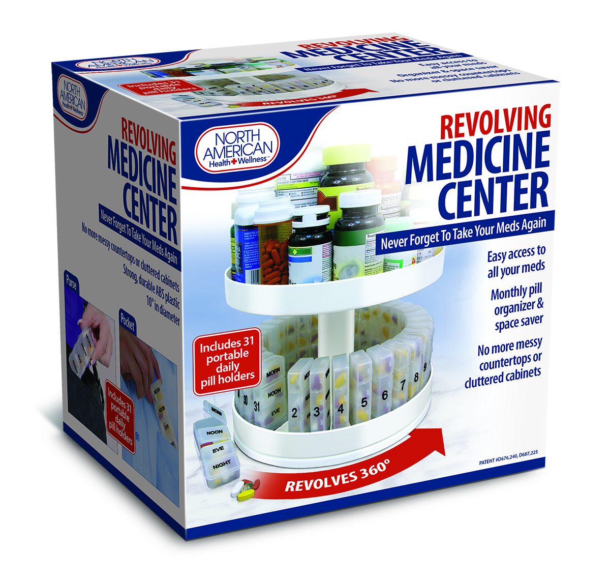 Revolving Medicine Center w/31Daily Pill Compartments 1 Revolving Medicine Center w/31Daily Pill Compartments