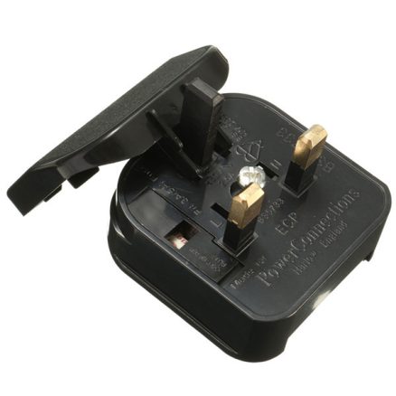 UK Converter Adaptor Plug Travel Power Connections Black 3