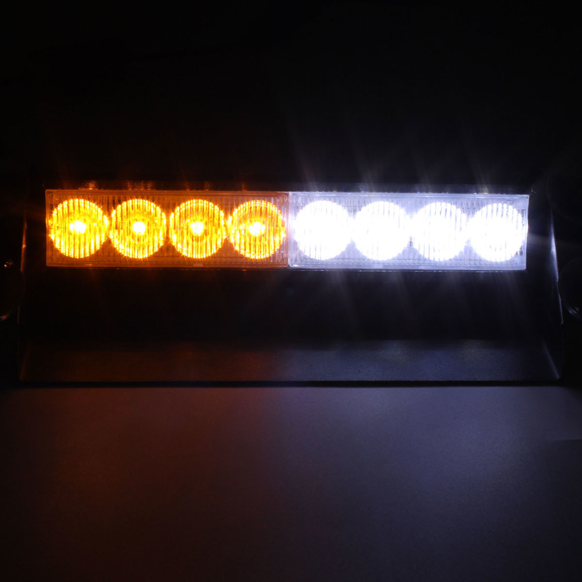8 LED Car Strobe Flash Warning Light Emergency Sucker Wind Shield White&Amber 3 8 LED Car Strobe Flash Warning Light Emergency Sucker Wind Shield White&Amber - Image 3