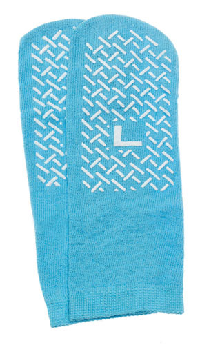 Slipper Socks; Large Sky Blue Pair Men's 7-9 Wms 8-10 2
