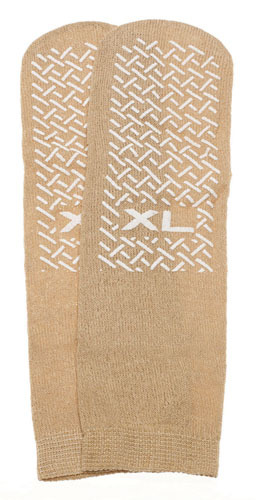 Slipper Socks; XL Beige Pair Men's 10-12 Wms 11-13 2