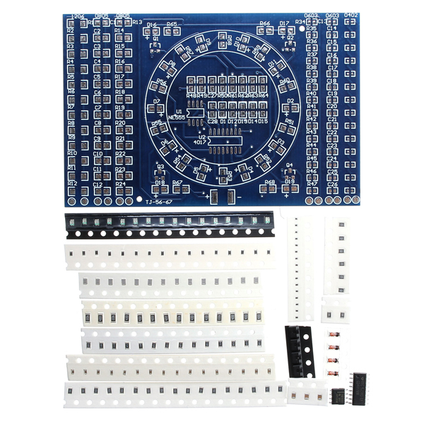 DIY SMD Rotating LED SMD Components Soldering Practice Board Skill Training Kit 2