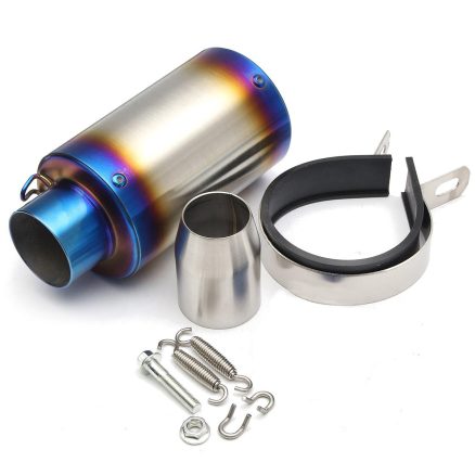 38-51mm Universal Motorcycle Cylinder Exhaust Muffler Pipe Bluing/Carbon Fibre 2
