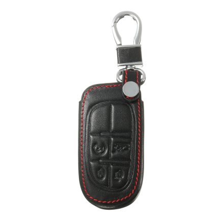 Car Key Case Cover 4 Buttons PU Leather Key FOB Case Cover For Jeep Grand Chrysler 300 Dodge 1