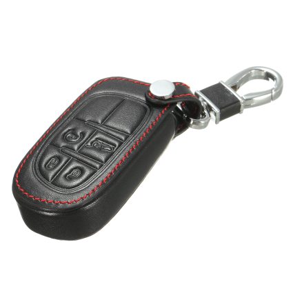 Car Key Case Cover 4 Buttons PU Leather Key FOB Case Cover For Jeep Grand Chrysler 300 Dodge 2