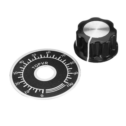 10 Sets MF-A03 Bakelite Potentiometer Knob Cap Hat + 0-100 Digital Dial Scale Plate 6