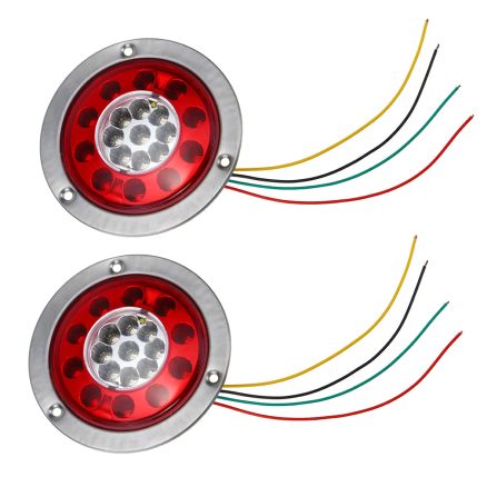 19 LED Truck Lorry Brake Lights Stop Turn Tail Lamp Stainless Steel Turn Signal Stop Lights 2