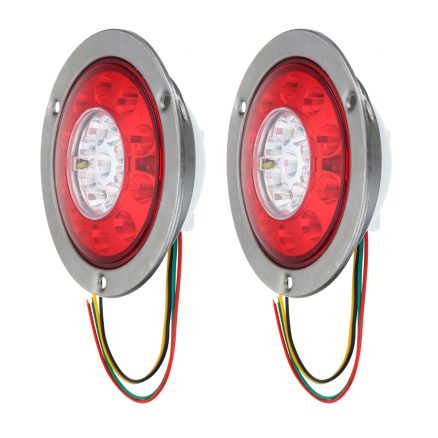 19 LED Truck Lorry Brake Lights Stop Turn Tail Lamp Stainless Steel Turn Signal Stop Lights 3