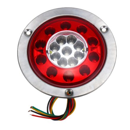 19 LED Truck Lorry Brake Lights Stop Turn Tail Lamp Stainless Steel Turn Signal Stop Lights 4