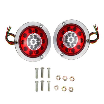 19 LED Truck Lorry Brake Lights Stop Turn Tail Lamp Stainless Steel Turn Signal Stop Lights 7