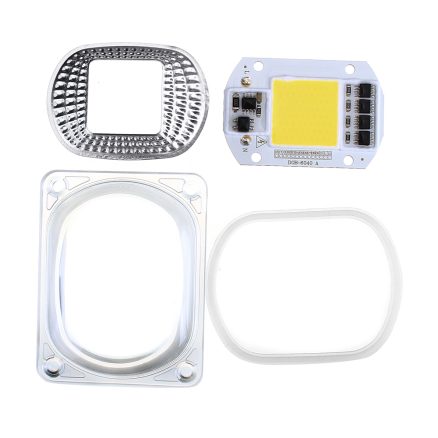 High Power 50W White / Warm White LED COB Light Chip with Lens for DIY Flood Spotlight AC220V 3