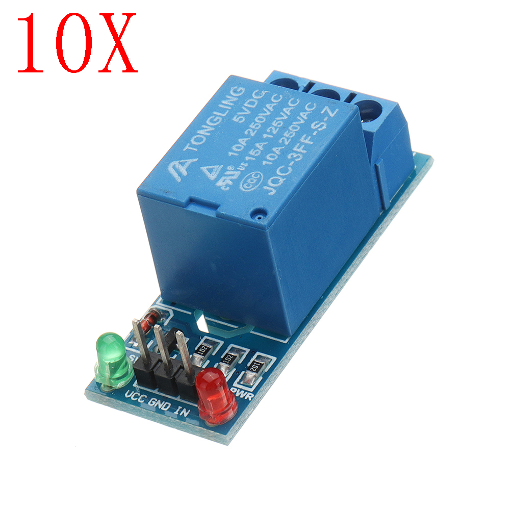 10pcs 5V Low Level Trigger One 1 Channel Relay Module Interface Board Shield DC AC 220V 2
