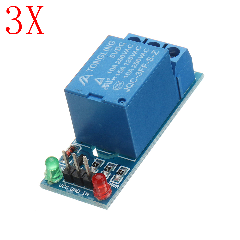 3pcs 5V Low Level Trigger One 1 Channel Relay Module Interface Board Shield DC AC 220V 1