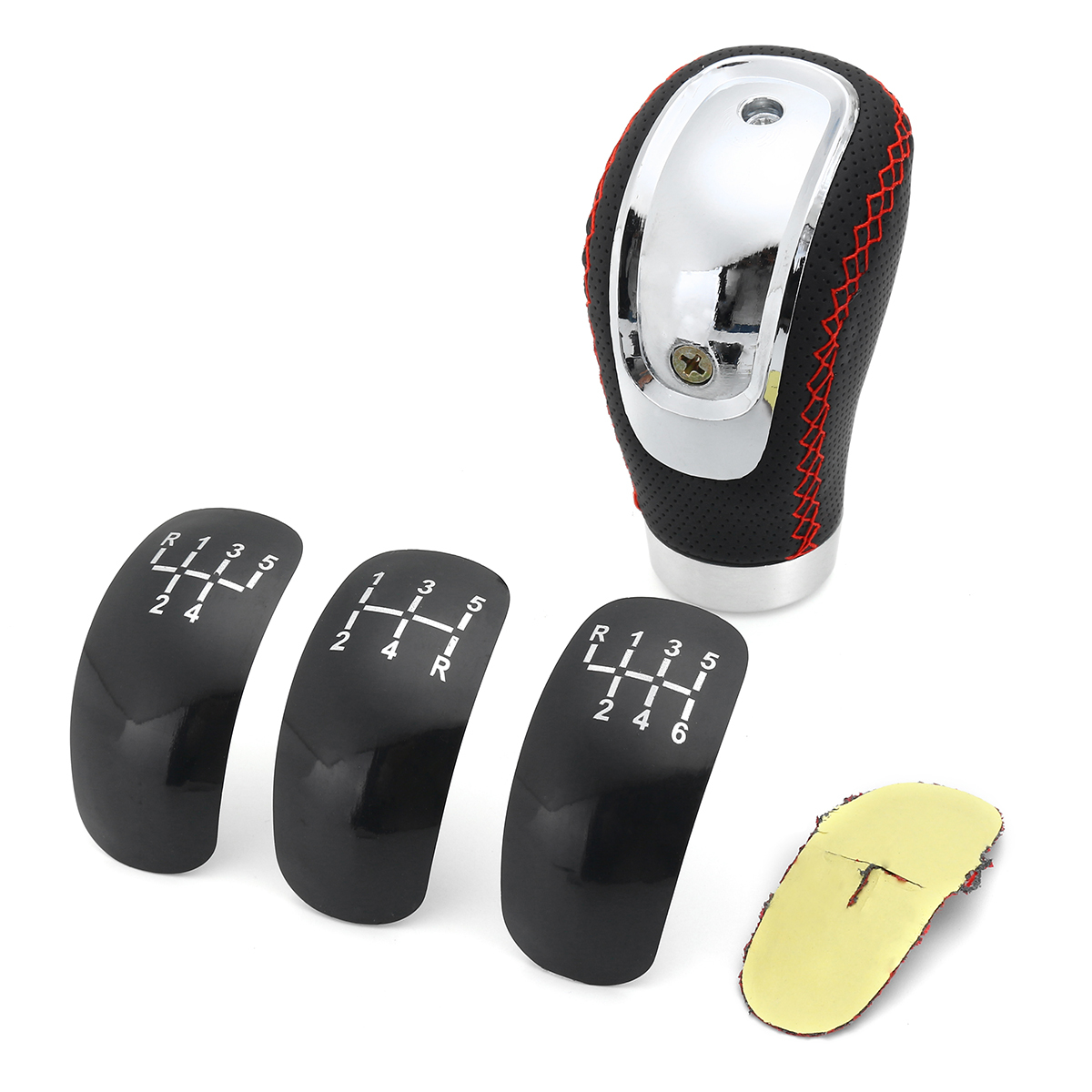 Universal Black PU Leather Manual Car Gear Shift Knob Shifter Lever Handle Stick 5 Universal Black PU Leather Manual Car Gear Shift Knob Shifter Lever Handle Stick - Image 5