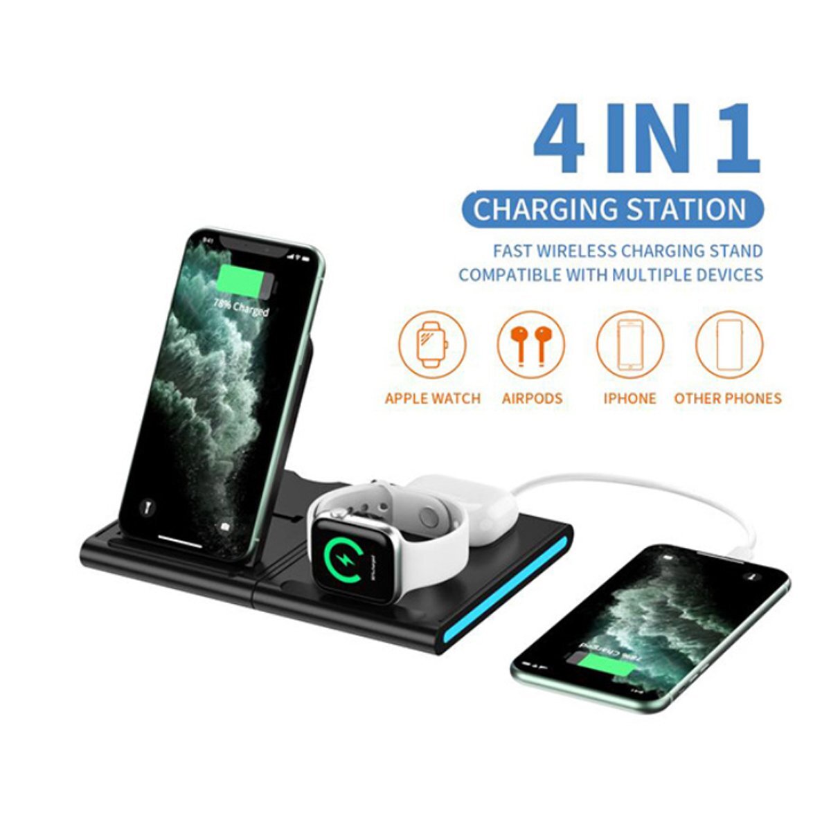 Magnetic Power Tiles 4 In 1 Wireless Charging Station 2