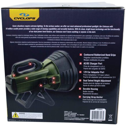 Cyclops C18MIL Colossus 18 Million Candlepower Rechargeable Spotlight 3
