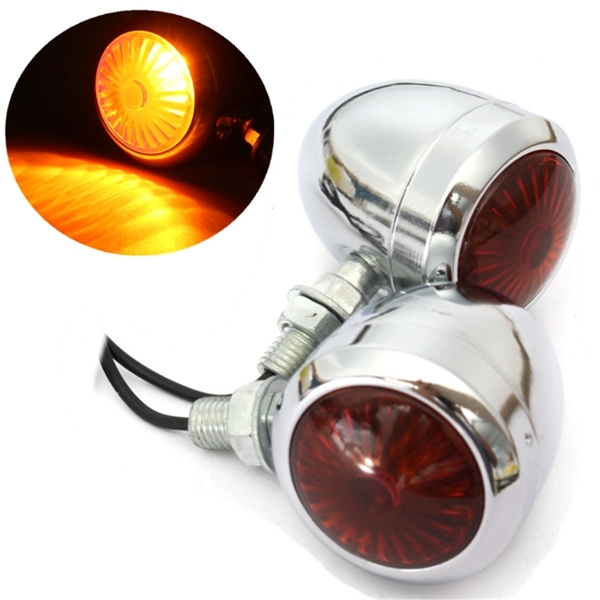 Pair 12V Motorcycle Turn Signal Indicator Light Lamp For Harley 2