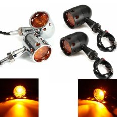 Pair 12V Motorcycle Amber Turn Signal Indicator Light Hollow Lamp