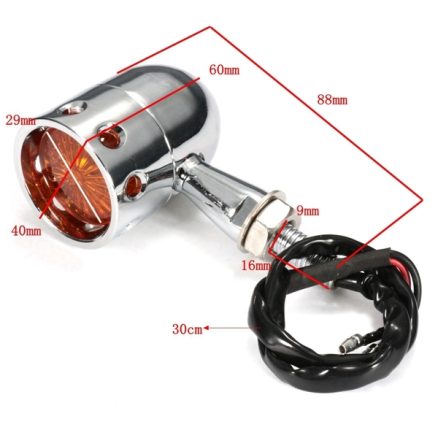 Pair 12V Motorcycle Amber Turn Signal Indicator Light Hollow Lamp 2