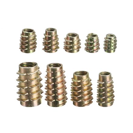 5Pcs M5x10mm Hex Drive Screw In Threaded Insert For Wood Type E 2