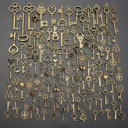 125Pcs Vintage Bronze Key For Pendant Necklace Bracelet DIY Handmade Accessories Decoration 4