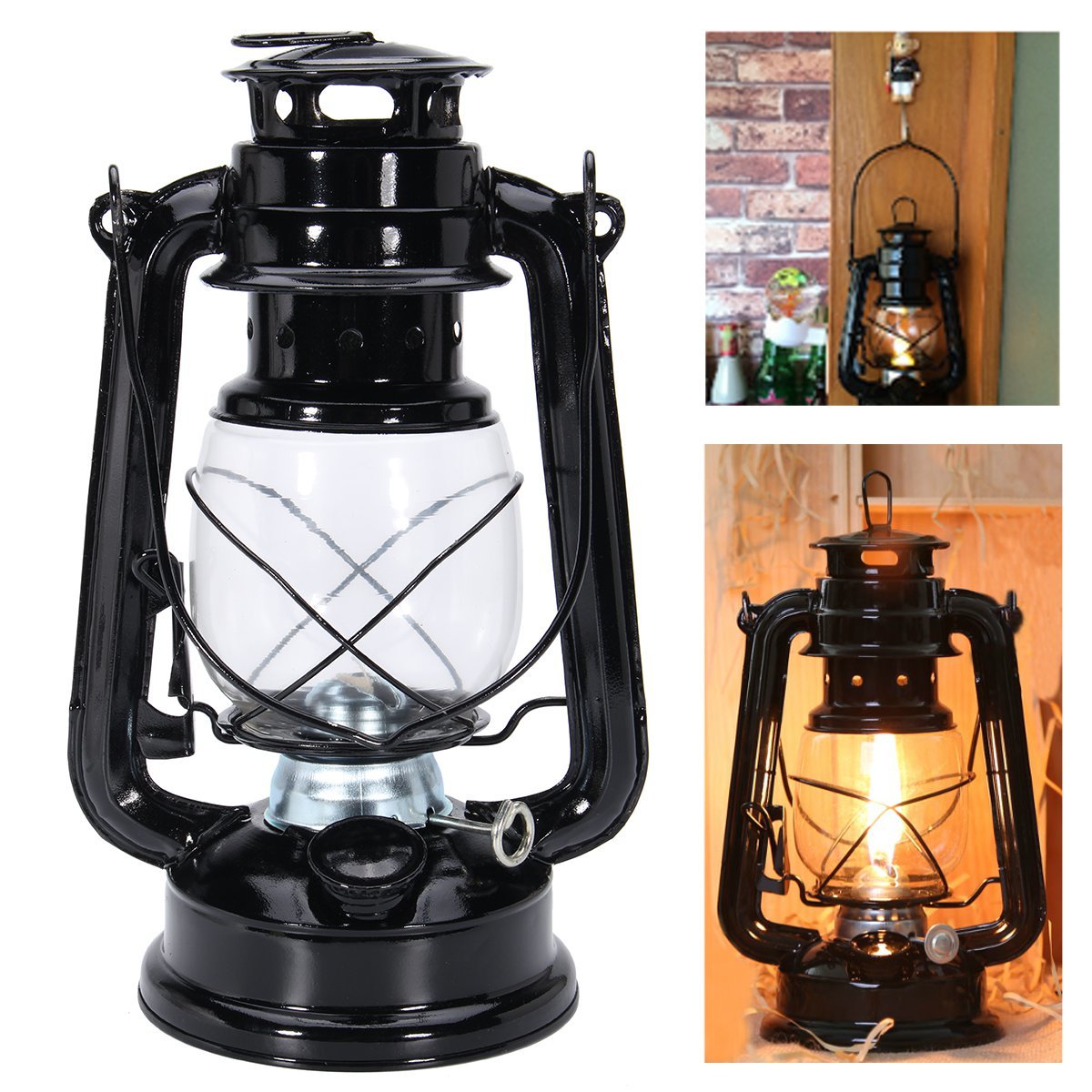 IPRee?® Retro Oil Lantern Outdoor Garden Camp Kerosene Paraffin Portable Hanging Lamp 1