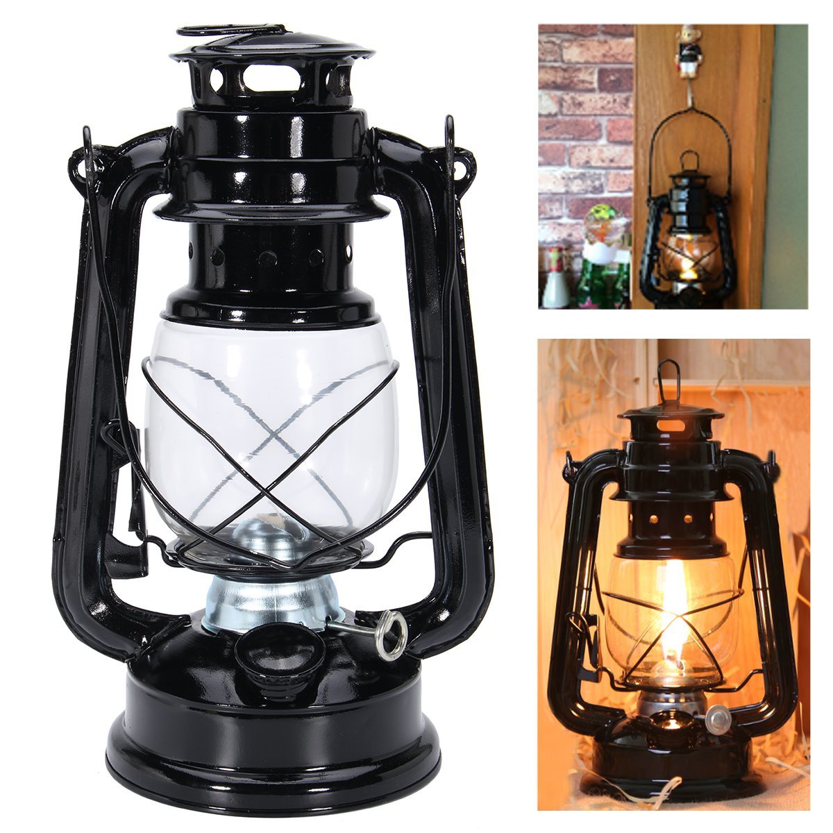 IPRee?&reg; Retro Oil Lantern Outdoor Garden Camp Kerosene Paraffin Portable Hanging Lamp 1