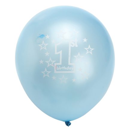 10 Pcs Per Set Blue Boy's 1st Birthday Printed Inflatable Pearlised Balloons Christmas Decoration 3