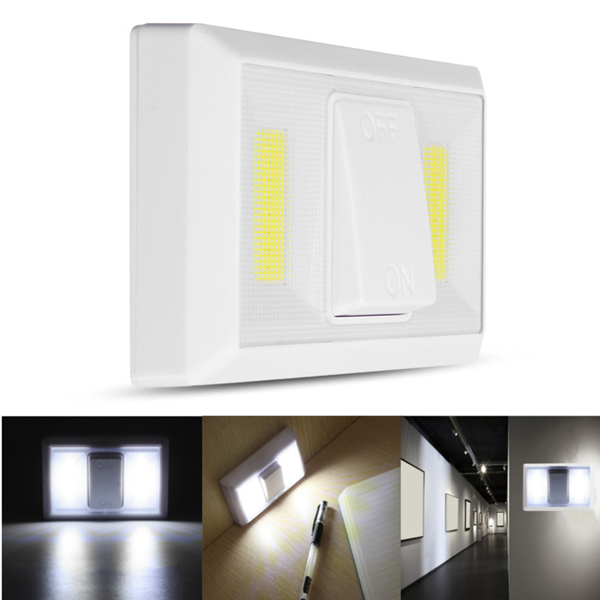Battery Operated Wireless COB LED Night Light Super Bright Switch Lamp for Cabinet Closet Garage 2