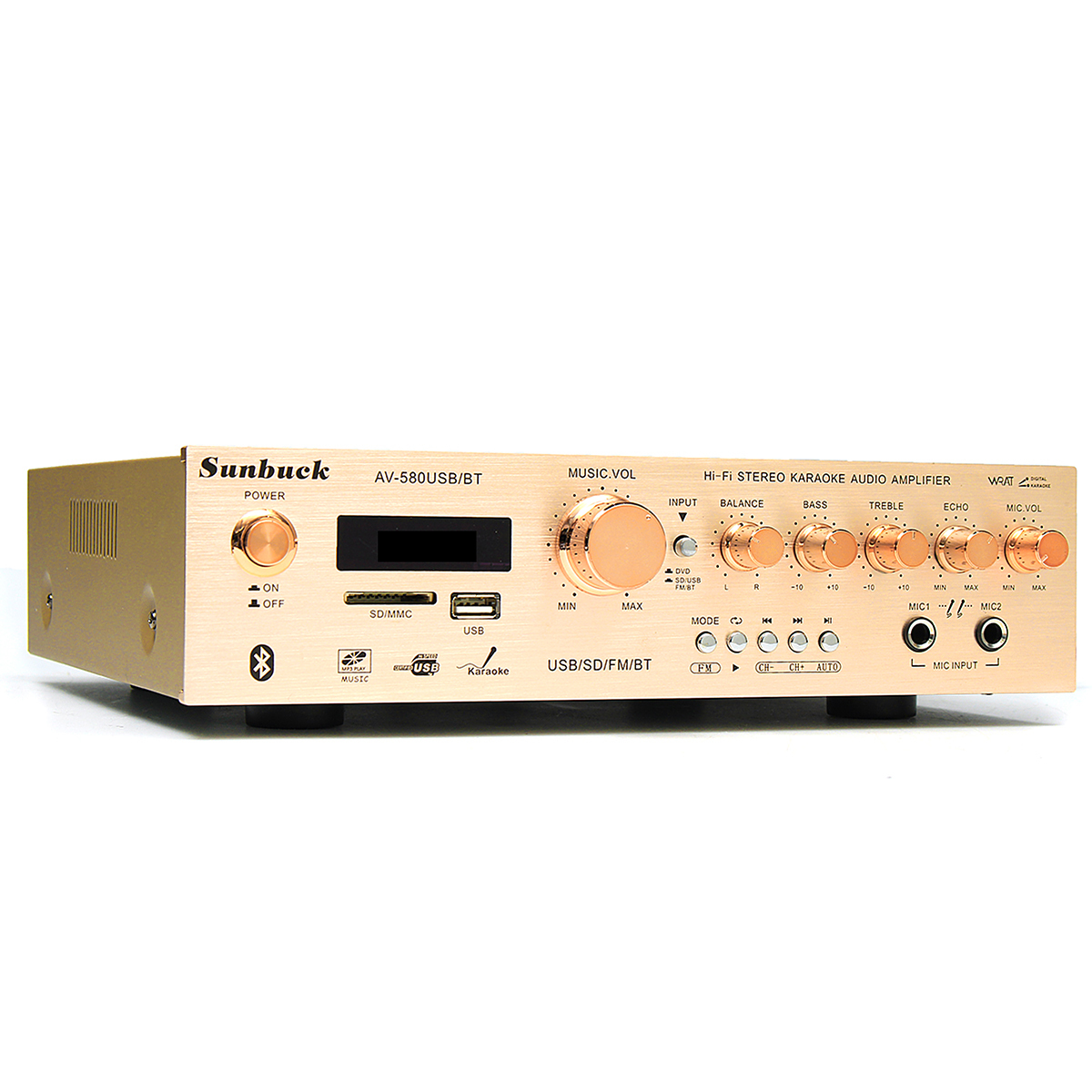Sunbuck AV-580USB/BT 200W bluetooth 5CH Amplifier Support FM Radio USB SD Card 2 Sunbuck AV-580USB/BT 200W bluetooth 5CH Amplifier Support FM Radio USB SD Card - Image 2