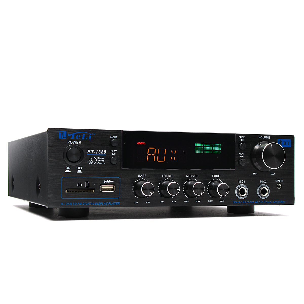 TELI BT-1388 HiFi bluetooth Power Amplifier Stereo Audio Karaoke FM Receiver USB SD 1 TELI BT-1388 HiFi bluetooth Power Amplifier Stereo Audio Karaoke FM Receiver USB SD