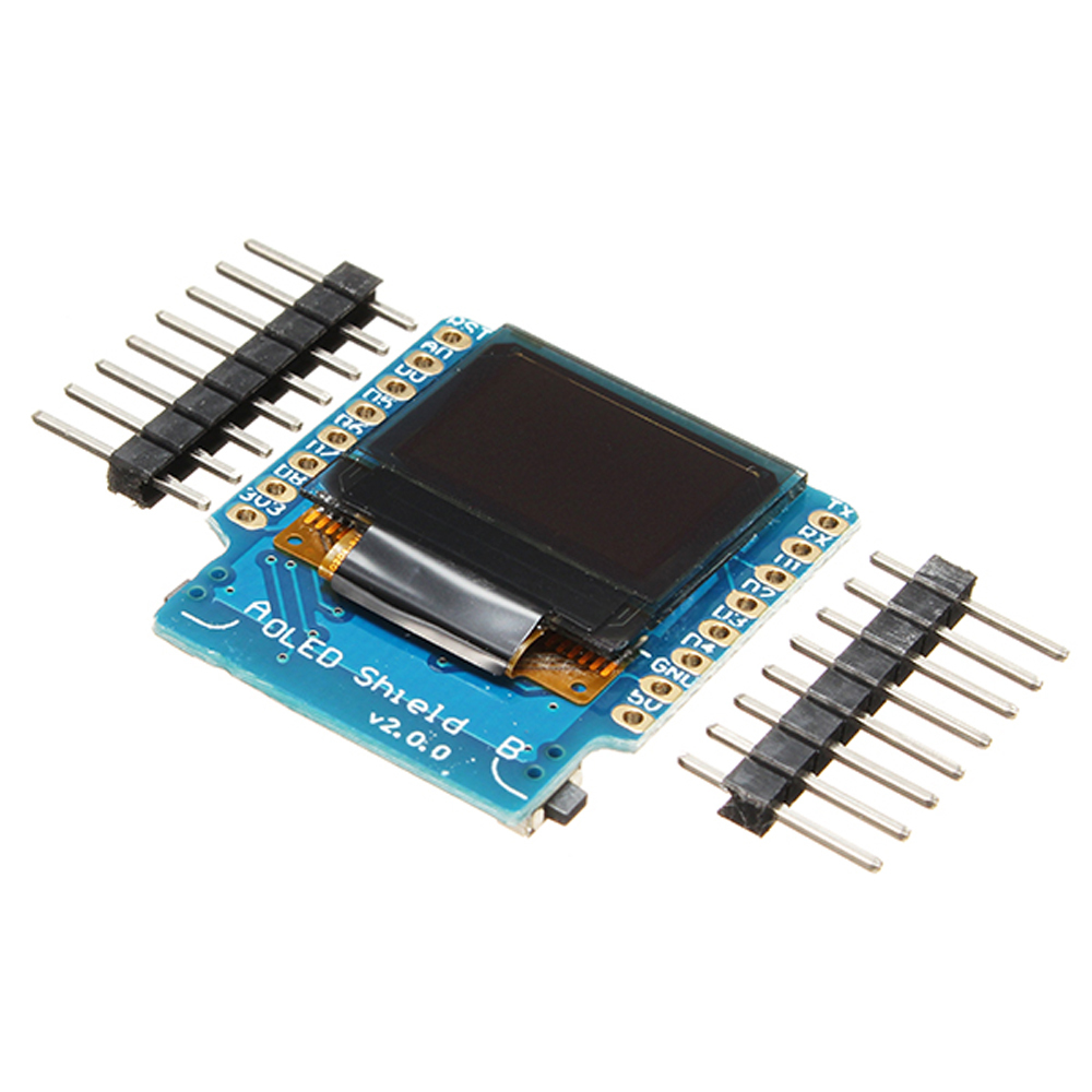 3Pcs Geekcreit?® OLED Shield V2.0.0 For Wemos D1 Mini 0.66" Inch 64X48 IIC I2C Two Button 2