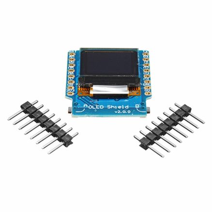 3Pcs Geekcreit?® OLED Shield V2.0.0 For Wemos D1 Mini 0.66" Inch 64X48 IIC I2C Two Button 3