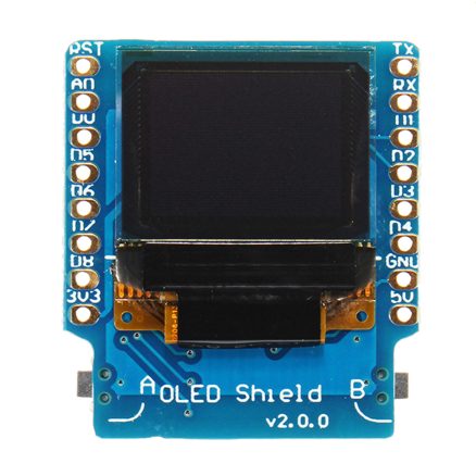 3Pcs Geekcreit?® OLED Shield V2.0.0 For Wemos D1 Mini 0.66" Inch 64X48 IIC I2C Two Button 4