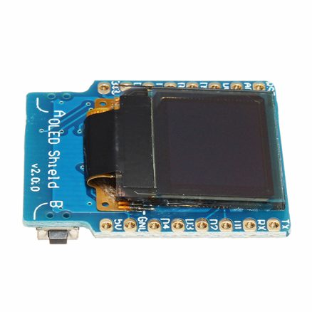 3Pcs Geekcreit?® OLED Shield V2.0.0 For Wemos D1 Mini 0.66" Inch 64X48 IIC I2C Two Button 6