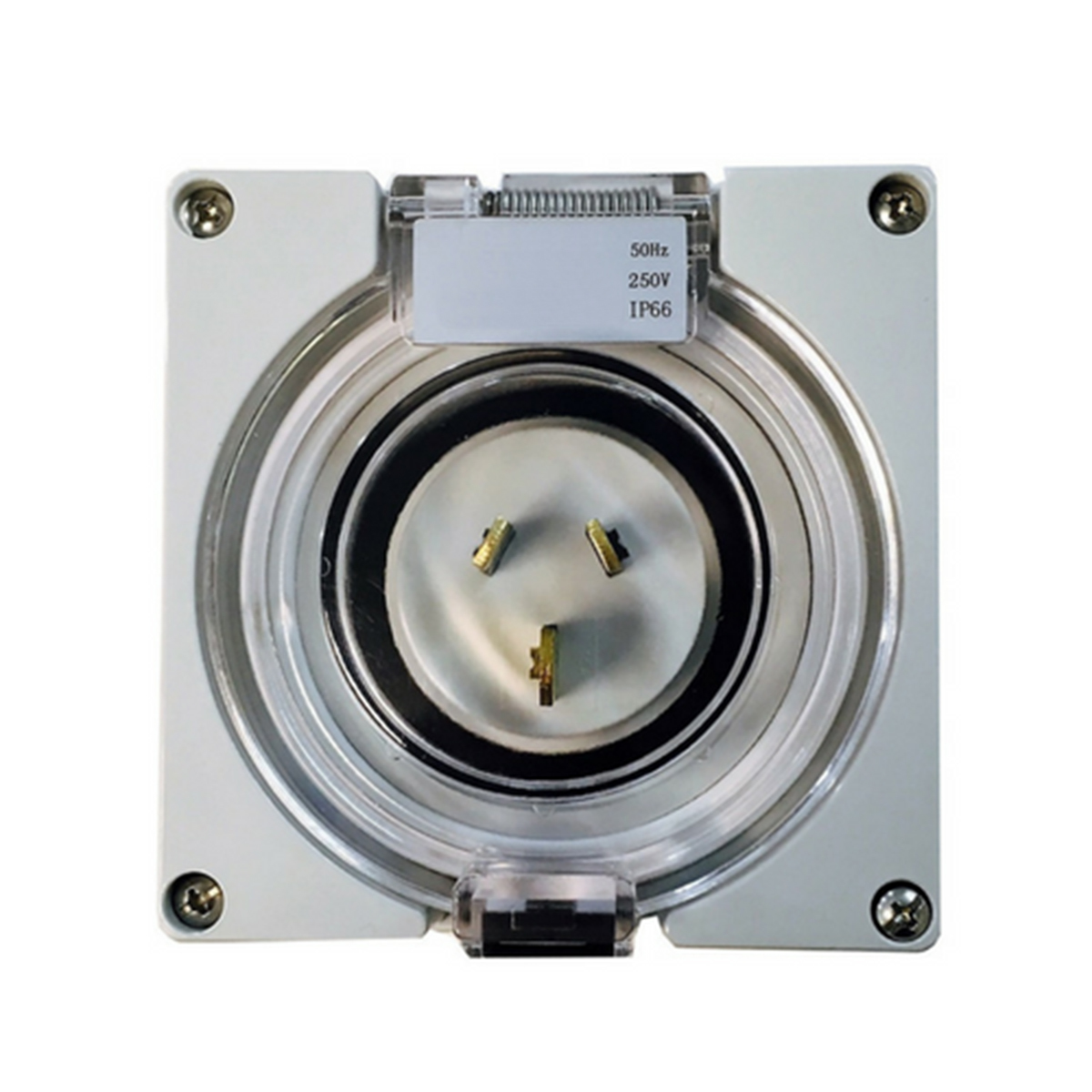 10A 250V IP66 Power Inlet Surface Mount Industrial Appliance Caravan IP66 3 Flat Pin Socket 2