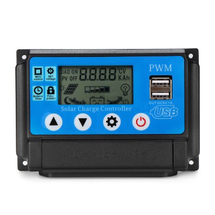PWM 60A 12/24V Auto Adapt LCD Solar Charge Controller Battery Regulator Adjustable Parameter Dual USB Output 1
