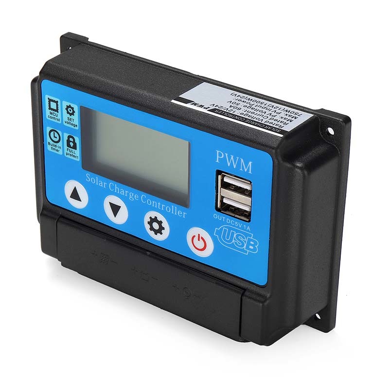 PWM 60A 12/24V Auto Adapt LCD Solar Charge Controller Battery Regulator Adjustable Parameter Dual USB Output 4 PWM 60A 12/24V Auto Adapt LCD Solar Charge Controller Battery Regulator Adjustable Parameter Dual USB Output - Image 4