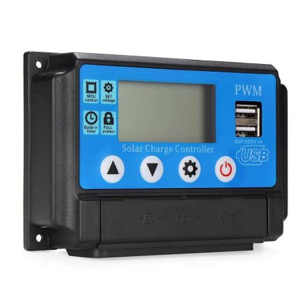 PWM 60A 12/24V Auto Adapt LCD Solar Charge Controller Battery Regulator Adjustable Parameter Dual USB Output 5