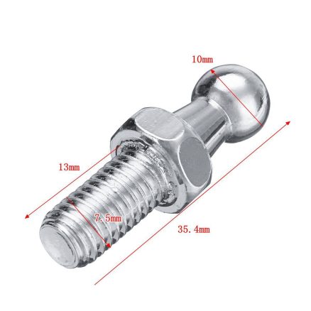 Universal Silver 2pcs Boot Bonnet Gas Strut End Fitting 10mm M8 Ball Pin Joint Valve Spring 6