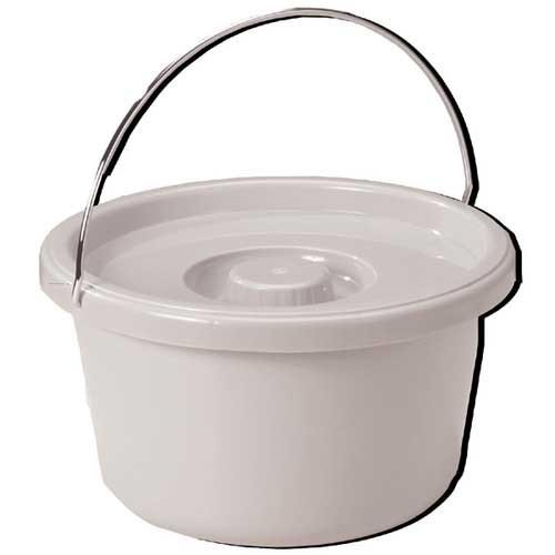 Commode Pail With Lid 7.5 Quart Gray 1