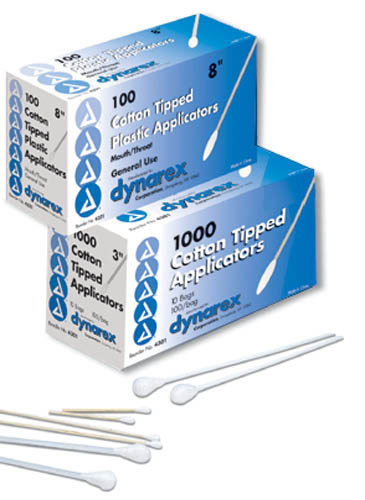 Mouth/Throat 8 Cotton-Tipped Applicators Bx/100 Non-Sterile 1